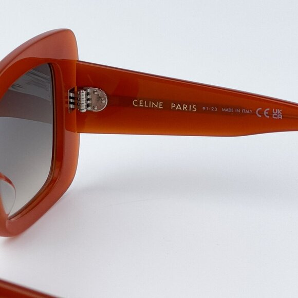 Celine CL40263I 42F 3 DOTS BRAND NEW Sunglasses Orange Gradient Brown Women - Picture 7 of 9